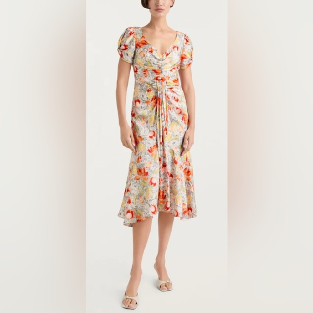 NWT Cinq a Sept Walker Floral Midi Dress -‎ 2